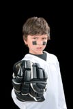 Het hockeyspeler van Chili met handschoen Stock Foto's Het hockeyspeler van Chili met handschoen Stock Foto's