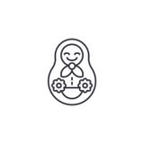 Het Japanse concept van het poppen lineaire pictogram Het Japanse vectorteken van de poppenlijn, symbool, illustratie royalty-vrije illustratie Het Japanse concept van het poppen lineaire pictogram Het Japanse vectorteken van de poppenlijn, symbool, illustratie royalty-vrije illustratie