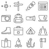 Het kamperen pictogramreeks stock illustratie Het kamperen pictogramreeks stock illustratie