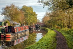 Het Kanaal van Worcester & van Birmingham, stookt Vroeger, Worcestershire op royalty-vrije stock foto Het Kanaal van Worcester & van Birmingham, stookt Vroeger, Worcestershire op royalty-vrije stock foto