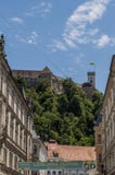 Het Kasteel van Ljubljana, Ljubljana, Ljubljanski grad, middeleeuwse horizon, kasteel, fort, vesting, Slovenië, Europa, panorama Stock Foto Het Kasteel van Ljubljana, Ljubljana, Ljubljanski grad, middeleeuwse horizon, kasteel, fort, vesting, Slovenië, Europa, panorama Stock Foto