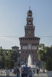 Het Kasteel van Sforza in Milaan, Italië stock fotografie Het Kasteel van Sforza in Milaan, Italië stock fotografie