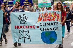 Het Klimaat Maart NYC van mensen royalty-vrije stock foto's Het Klimaat Maart NYC van mensen royalty-vrije stock foto's