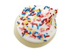 Het Koekje van de suiker met Wit Suikerglazuur stock fotografie Het Koekje van de suiker met Wit Suikerglazuur stock fotografie