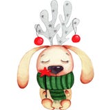 Het Konijn van waterverfkerstmis vector illustratie Het Konijn van waterverfkerstmis vector illustratie