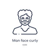 het krullend haar van het mensengezicht en snorpictogram van de inzameling van het mensenoverzicht Dun het gezichts krullend haar stock illustratie het krullend haar van het mensengezicht en snorpictogram van de inzameling van het mensenoverzicht Dun het gezichts krullend haar stock illustratie