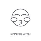 Het kussen met het Gesloten lineaire pictogram van Ogenemoji Modern overzicht Kissi royalty-vrije illustratie Het kussen met het Gesloten lineaire pictogram van Ogenemoji Modern overzicht Kissi royalty-vrije illustratie