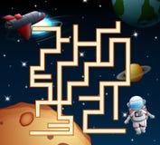 Het labyrint van spelastronauten vindt hun weg aan het ruimtevaartuig royalty-vrije illustratie Het labyrint van spelastronauten vindt hun weg aan het ruimtevaartuig royalty-vrije illustratie