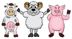 Het landbouwbedrijfleven Geplaatste het landbouwbedrijfdieren van de beeldverhaalpret Vectorillustratie, die op witte achtergrond royalty-vrije illustratie Het landbouwbedrijfleven Geplaatste het landbouwbedrijfdieren van de beeldverhaalpret Vectorillustratie, die op witte achtergrond royalty-vrije illustratie