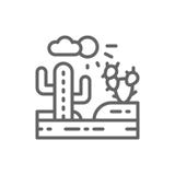 Het landschap van het land, het pictogram van de woestijnlijn royalty-vrije illustratie Het landschap van het land, het pictogram van de woestijnlijn royalty-vrije illustratie