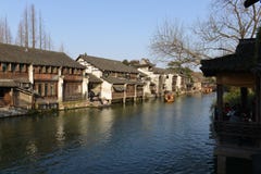 Het landschap van Wuzhen-stad in Zhejiang, China royalty-vrije stock fotografie Het landschap van Wuzhen-stad in Zhejiang, China royalty-vrije stock fotografie