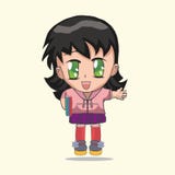 Het leuke meisje van animechibi royalty-vrije illustratie Het leuke meisje van animechibi royalty-vrije illustratie