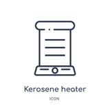 Het lineaire pictogram van de kerosineverwarmer van de Elektronische inzameling van het apparatenoverzicht Dunne die de verwarmer stock illustratie Het lineaire pictogram van de kerosineverwarmer van de Elektronische inzameling van het apparatenoverzicht Dunne die de verwarmer stock illustratie