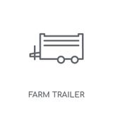 het lineaire pictogram van de landbouwbedrijfaanhangwagen Moderne conce van het de Aanhangwagenembleem van het overzichtslandbouw royalty-vrije illustratie het lineaire pictogram van de landbouwbedrijfaanhangwagen Moderne conce van het de Aanhangwagenembleem van het overzichtslandbouw royalty-vrije illustratie