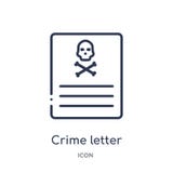 Het lineaire pictogram van de misdaadbrief van Wet en rechtvaardigheidsoverzichtsinzameling Dun die de brievenpictogram van de li royalty-vrije illustratie Het lineaire pictogram van de misdaadbrief van Wet en rechtvaardigheidsoverzichtsinzameling Dun die de brievenpictogram van de li royalty-vrije illustratie