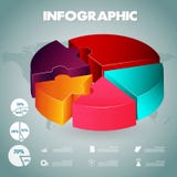Het malplaatje van het aantalopties van pasteiinfographics vector illustratie Het malplaatje van het aantalopties van pasteiinfographics vector illustratie