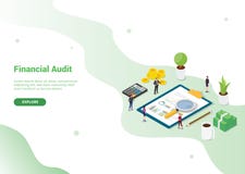 Het malplaatje van het financiële controleconcept voor websitemalplaatje of landende homepagebanner - vector stock illustratie Het malplaatje van het financiële controleconcept voor websitemalplaatje of landende homepagebanner - vector stock illustratie