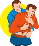 Het manoeuvre van Heimlich op volwassene vector illustratie Het manoeuvre van Heimlich op volwassene vector illustratie