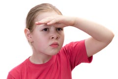 Het meisje kijkt veraflegen stock fotografie Het meisje kijkt veraflegen stock fotografie