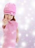 Het meisje toont duim stock foto Het meisje toont duim stock foto