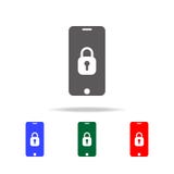 Het mobiele pictogram van de telefoonveiligheid Elementen van de multi gekleurde pictogrammen van de cyberveiligheid Grafisch het stock illustratie Het mobiele pictogram van de telefoonveiligheid Elementen van de multi gekleurde pictogrammen van de cyberveiligheid Grafisch het stock illustratie