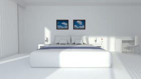 Het moderne elegante hotelruimte 3D teruggeven vector illustratie Het moderne elegante hotelruimte 3D teruggeven vector illustratie