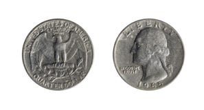 Het muntstuk van de kwartdollar Stock Fotografie Het muntstuk van de kwartdollar Stock Fotografie