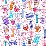 Het naadloze ornament van giftdozen stock illustratie Het naadloze ornament van giftdozen stock illustratie