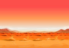Het naadloze Verre Landschap van de het Westenwoestijn voor Ui-Spel vector illustratie Het naadloze Verre Landschap van de het Westenwoestijn voor Ui-Spel vector illustratie