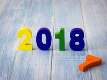 Het nieuwjaar 2018 is komend concept Royalty-vrije Stock Fotografie Het nieuwjaar 2018 is komend concept Royalty-vrije Stock Fotografie