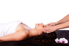 Het ontspannen van Gezichtsmassage in kuuroord stock afbeelding Het ontspannen van Gezichtsmassage in kuuroord stock afbeelding