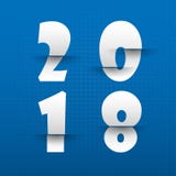 Het ontwerpmalplaatje van de groetkaart met Moderne Teksten 2018 Nieuwjaar vector illustratie Het ontwerpmalplaatje van de groetkaart met Moderne Teksten 2018 Nieuwjaar vector illustratie