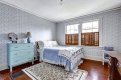 Het oude binnenland van de manierslaapkamer Stock Fotografie Het oude binnenland van de manierslaapkamer Stock Fotografie