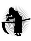 Het oude VectorBeeldverhaal van het Silhouet van de Tijd van de Vader stock illustratie Het oude VectorBeeldverhaal van het Silhouet van de Tijd van de Vader stock illustratie