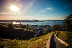 Het panorama van Nizhny Novgorod, Russische Federatie stock afbeelding Het panorama van Nizhny Novgorod, Russische Federatie stock afbeelding