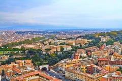 Het panorama van Rome de bouwavond royalty-vrije stock foto's Het panorama van Rome de bouwavond royalty-vrije stock foto's