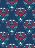 Het patroon naadloze donkerblauw van het Kerstmis vectordamast vector illustratie Het patroon naadloze donkerblauw van het Kerstmis vectordamast vector illustratie