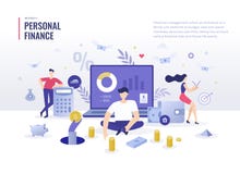 Het persoonlijke Concept van de Financi?n Vlakke Illustratie vector illustratie Het persoonlijke Concept van de Financi?n Vlakke Illustratie vector illustratie