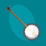 Het pictogram van de banjogitaar stringed muzikaal de kunst correct hulpmiddel van het instrumenten klassiek orkest en de akoesti stock illustratie Het pictogram van de banjogitaar stringed muzikaal de kunst correct hulpmiddel van het instrumenten klassiek orkest en de akoesti stock illustratie