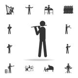 Het pictogram van de fluitspeler Gedetailleerde reeks muziekpictogrammen Het grafische ontwerp van de premiekwaliteit Één van de stock illustratie Het pictogram van de fluitspeler Gedetailleerde reeks muziekpictogrammen Het grafische ontwerp van de premiekwaliteit Één van de stock illustratie