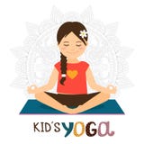 Het pictogram van de jonge geitjesyoga royalty-vrije illustratie Het pictogram van de jonge geitjesyoga royalty-vrije illustratie