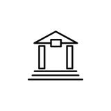 Het pictogram van de Weblijn De klassieke bouw met kolommen (Universitair pictogram, bankpictogram) stock illustratie Het pictogram van de Weblijn De klassieke bouw met kolommen (Universitair pictogram, bankpictogram) stock illustratie