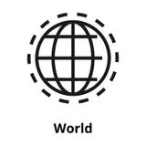 Het pictogram van de wereldlijn vector illustratie Het pictogram van de wereldlijn vector illustratie