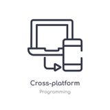 het pictogram van het dwars-platformoverzicht ge?soleerde lijn vectorillustratie van de programmering van inzameling editable dun vector illustratie het pictogram van het dwars-platformoverzicht ge?soleerde lijn vectorillustratie van de programmering van inzameling editable dun vector illustratie