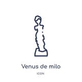 Het pictogram van Venusde milo van de inzameling van het museumoverzicht Dun die line venus DE milo pictogram op witte achtergron royalty-vrije illustratie Het pictogram van Venusde milo van de inzameling van het museumoverzicht Dun die line venus DE milo pictogram op witte achtergron royalty-vrije illustratie