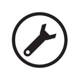 Het pictogram vectordieteken en symbool van het reparatieteken op witte achtergrond, het embleemconcept wordt geïsoleerd van het royalty-vrije illustratie Het pictogram vectordieteken en symbool van het reparatieteken op witte achtergrond, het embleemconcept wordt geïsoleerd van het royalty-vrije illustratie