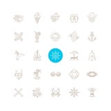 Het pictogramreeks van de de zomerreis royalty-vrije illustratie Het pictogramreeks van de de zomerreis royalty-vrije illustratie