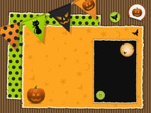 Het plakboekachtergrond van Halloween stock illustratie Het plakboekachtergrond van Halloween stock illustratie