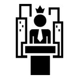 Het politieke pictogram van de verkiezingstoespraak, eenvoudige stijl vector illustratie Het politieke pictogram van de verkiezingstoespraak, eenvoudige stijl vector illustratie