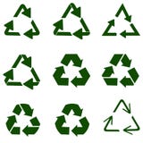 Het recycling van symbool van ecologisch zuivere fondsen, reeks pijlen vector illustratie Het recycling van symbool van ecologisch zuivere fondsen, reeks pijlen vector illustratie